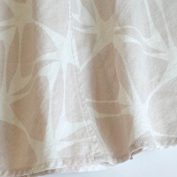 Gorgeous Sandstone / Beige Linen Blend Skirt Abstract 60s Design 8 - Picture 9 of 12